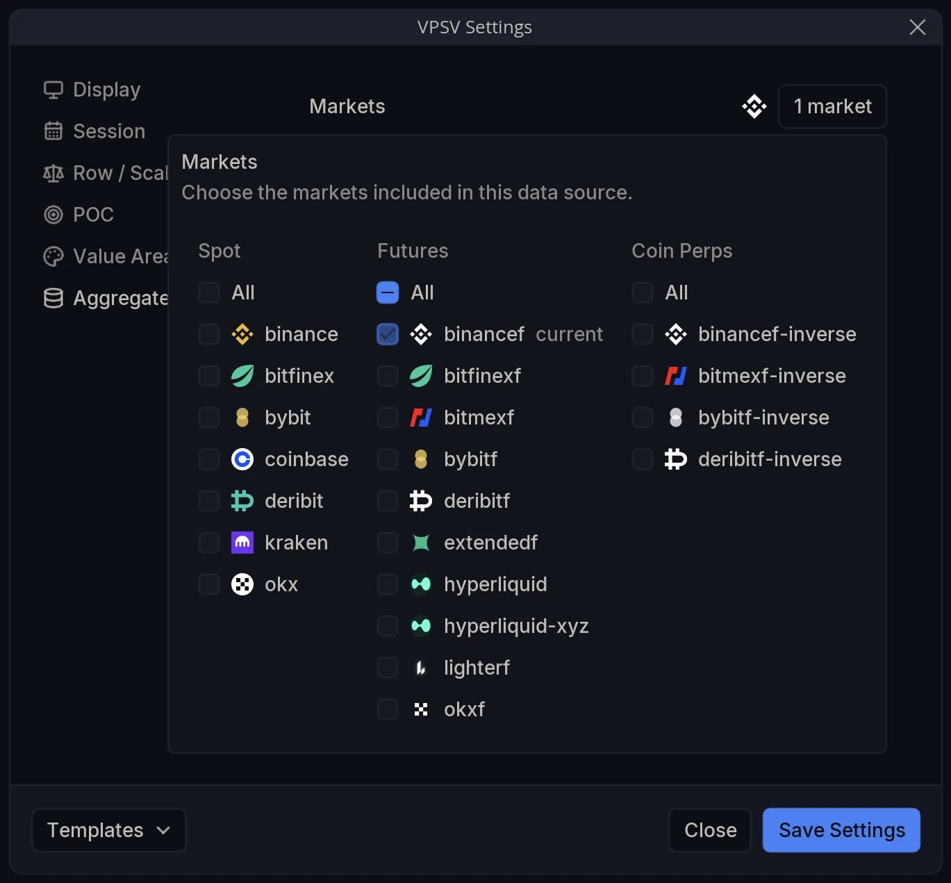 VPSV Settings Aggregate
